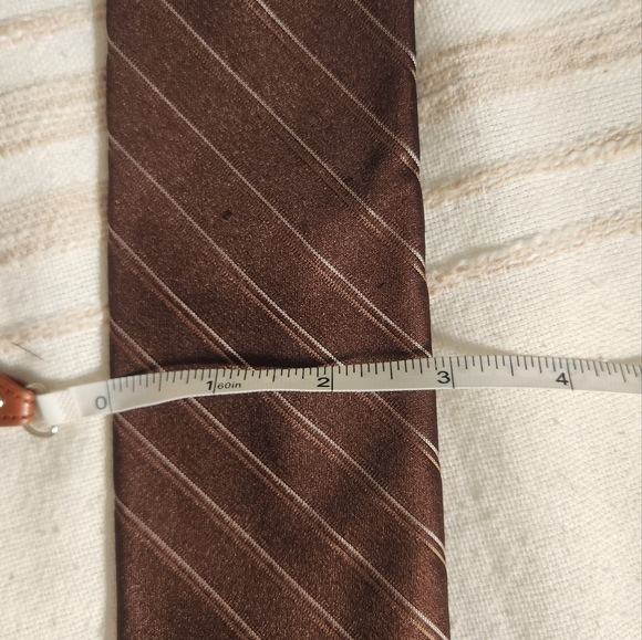 Vintage Lanvin Silk Brown Striped Tie - Picture 6 of 6